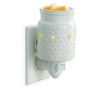 White Hobnail Pluggable Wax Warmer